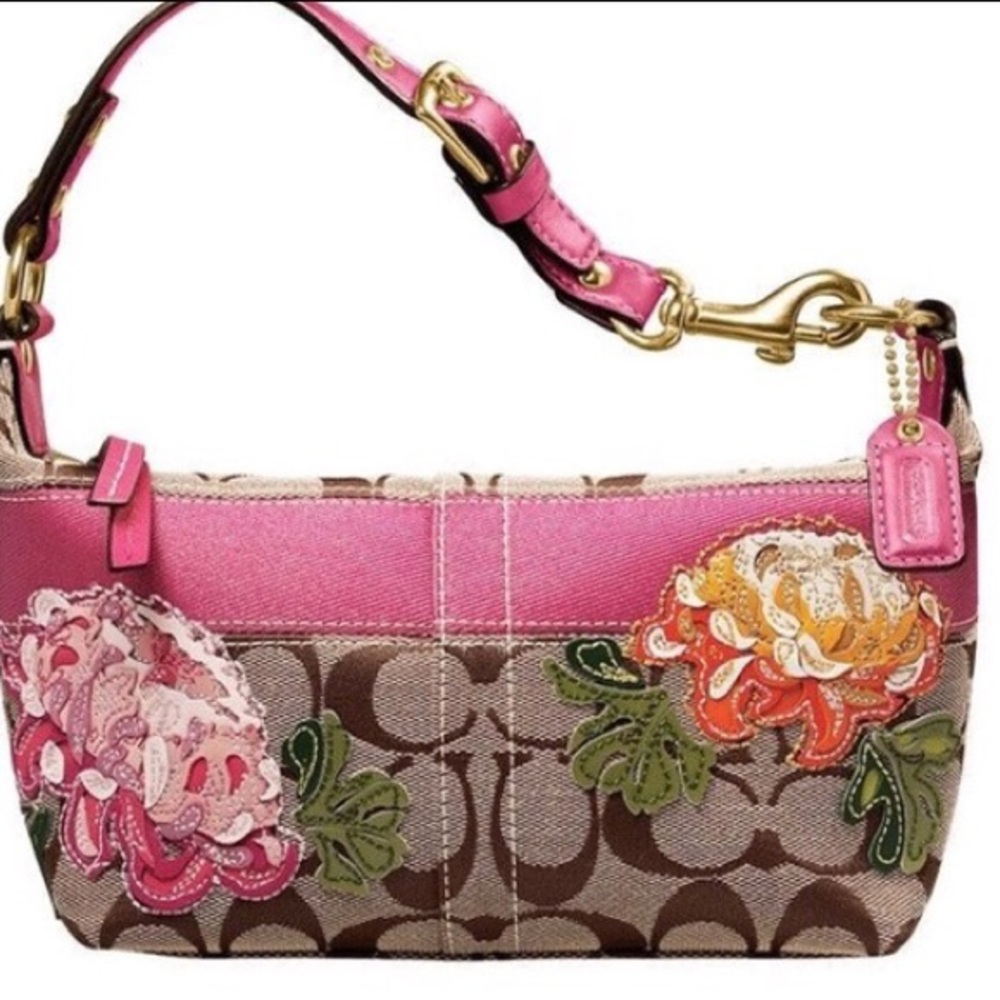 Mini coach bag pink and orange floral